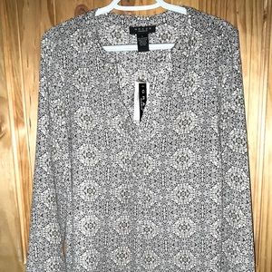 GRACE 3/4 SLEEVE PATTERNED BLOUSE